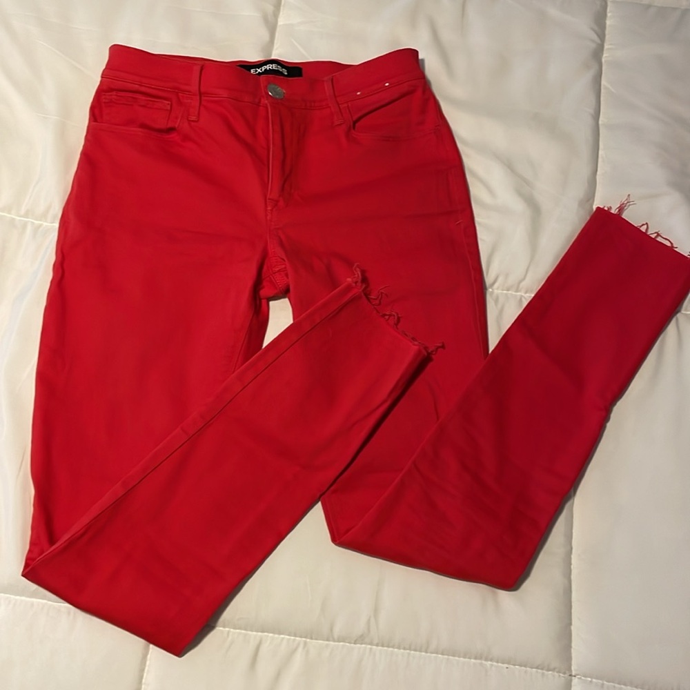 Express NWOT Red Legging Jeans